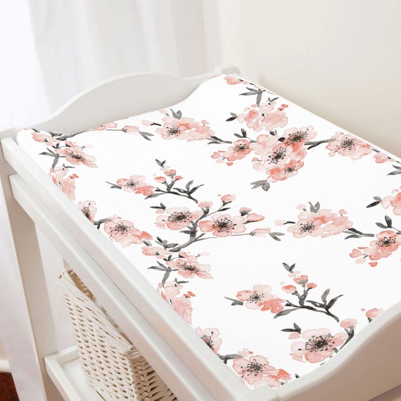 light pink changing pad cover