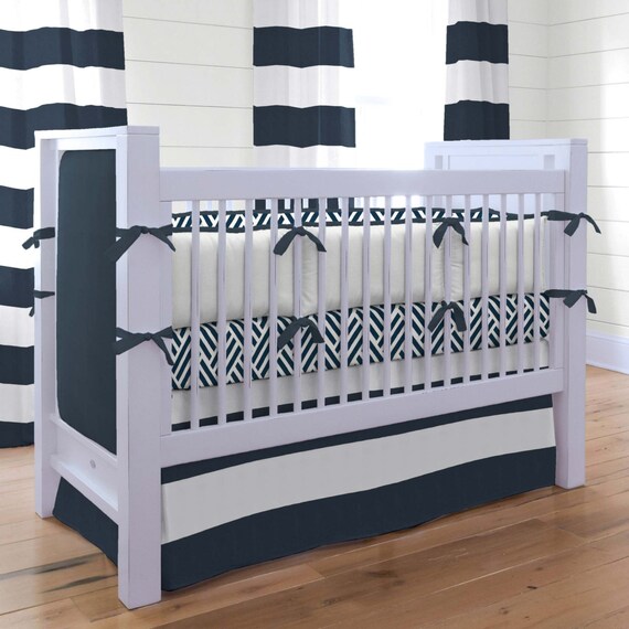 Boy Baby Crib Bedding Navy And White Nautical 3 Piece Boy Baby Crib Bedding Navy And White, White And Navy Crib Bedding