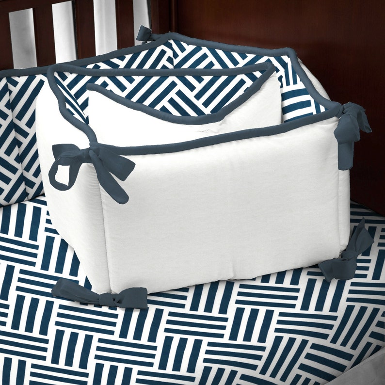 Boy Baby Crib Bedding Navy and White Nautical 3Piece Crib Etsy