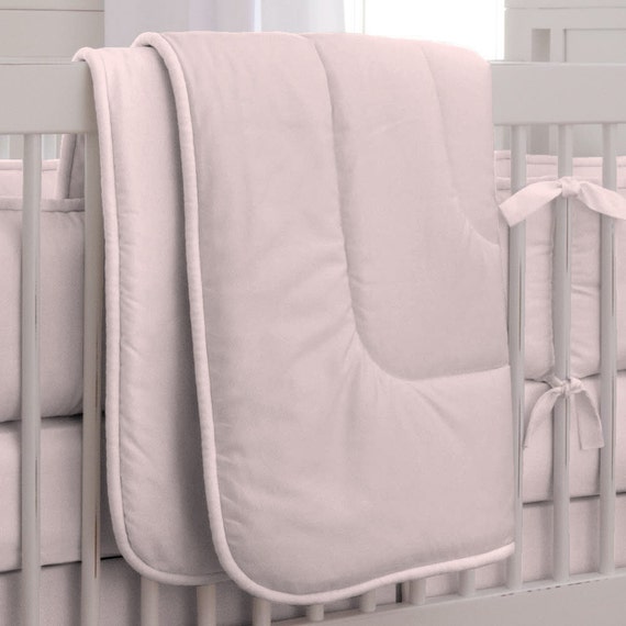Girl Baby Crib Bedding Solid Pink Crib Comforter By Carousel Etsy