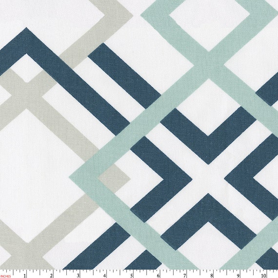 Navy And Gray Geometric Fabric By The Yard Boy Modern Etsy