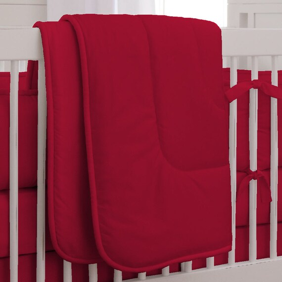 Neutral Baby Crib Bedding Solid Red Crib Comforter By Etsy