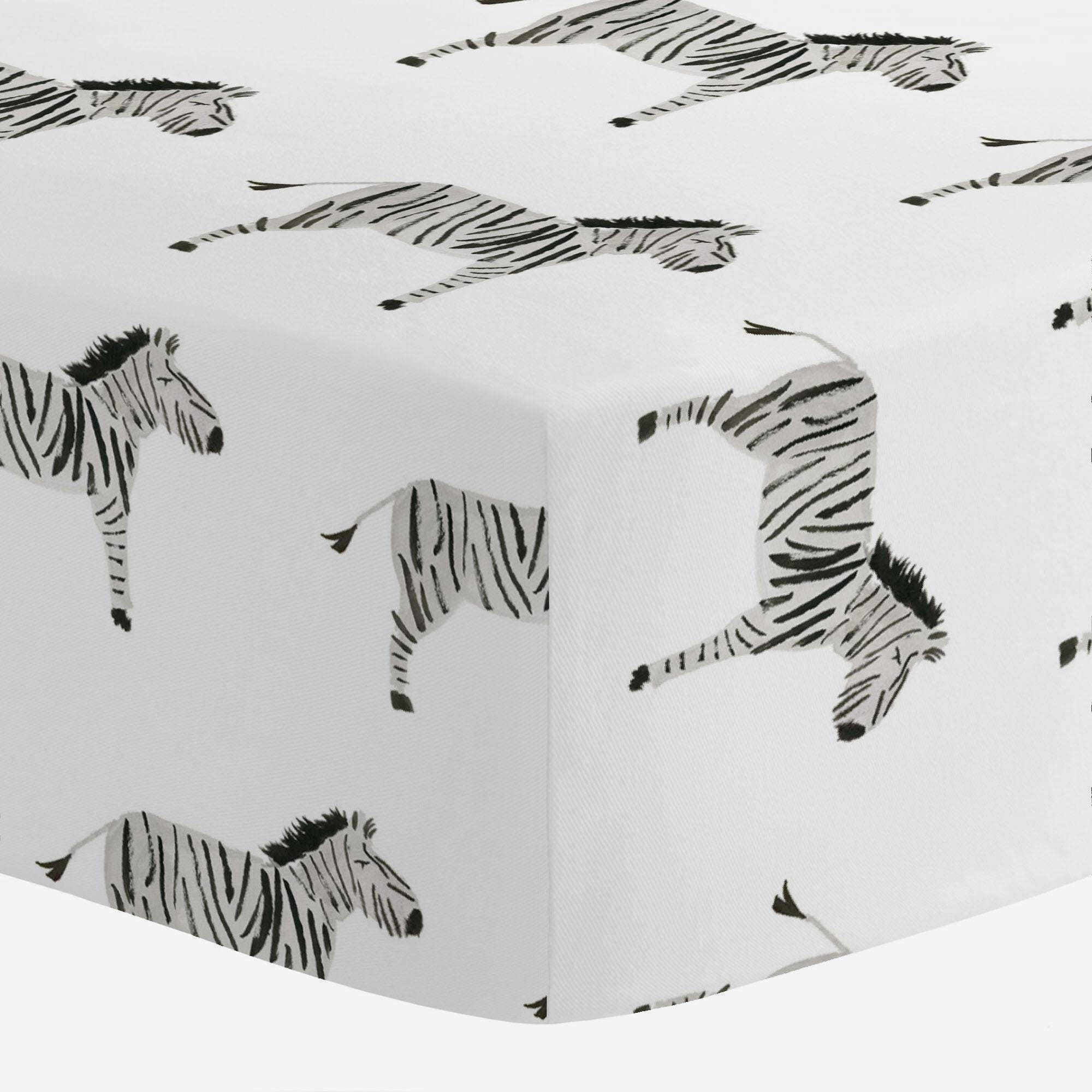 Boy Baby Bedding Painted Zebra Crib Sheet by Carousel Etsy