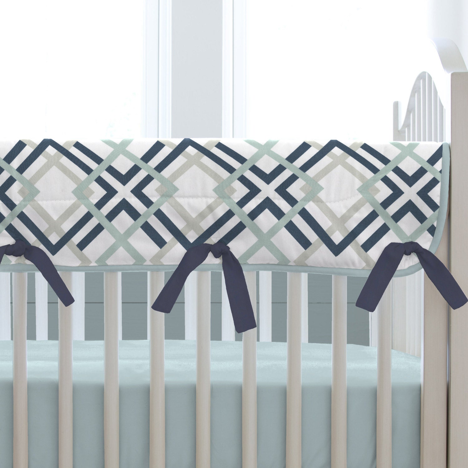 geometric crib bedding