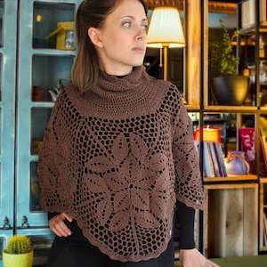 PDF CROCHET PATTERN - Crochet Poncho Pattern, Easy Crochet Pattern, Crochet Pullover Pattern, Womens Poncho, Sweater Pattern,