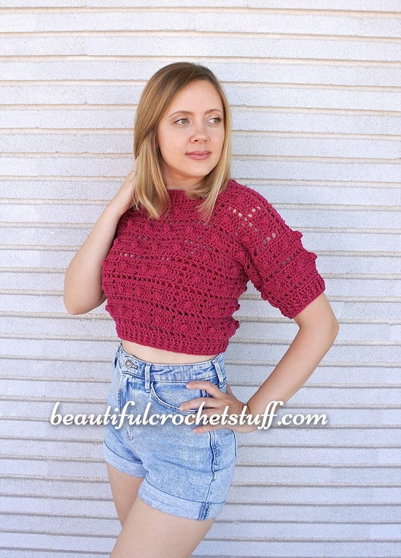 Crochet Popcorn Top Pattern Crochet Sweater Pattern Crochet PDF