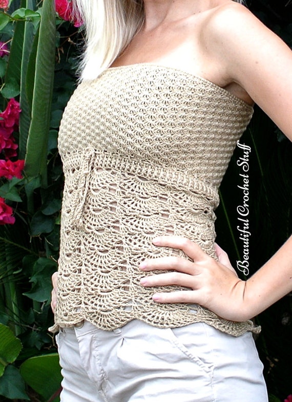 Strapless crochet top sale
