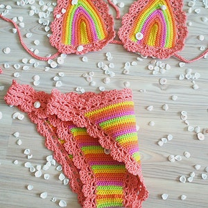 Crochet Pattern Crochet Bikini Colourful Pattern Crochet Etsy Crochet Pattern Crochet Bikini Colourful Pattern Crochet Etsy