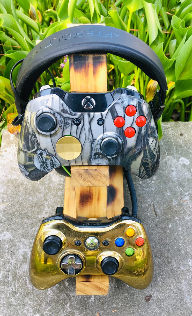 Wooden Game controller & Headset Stand Personalized Etsy
