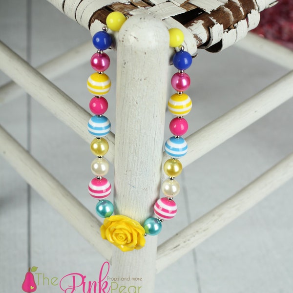 Girls Chunky Necklace, Girls Bubblegum Chunky Necklace,Chunky Bead Necklace,Children Necklace, Baby Necklace,Birthday Necklace