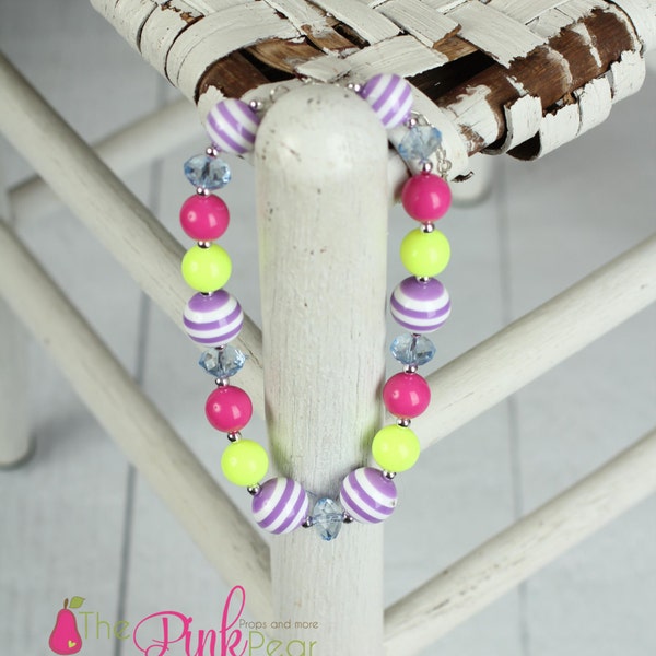 Girls Chunky Necklace, Girls Bubblegum Chunky Necklace,Chunky Bead Necklace,Children Necklace, Baby Necklace,Birthday Necklace