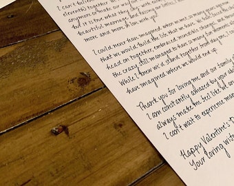Unique Handwritten Love Letter w/ Wax Seal | Personalized Valentine's Day Gift | Romantic Keepsake for Him/Her | Customized Elegance