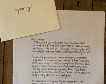 Personalized Handwritten | Handwriting Gift | Mother's Day Gift | Sentimental Gift for Mom | Handwriting Service | Romantic Love Letter