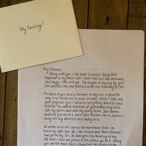 Personalized Handwritten Handwriting Gift Romantic Love Letter Gift for