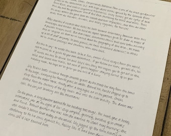 Regalo personalizado con escritura a mano / Carta manuscrita / Personalizada / Cartas escritas / Regalo para el Día del Padre