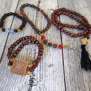 Brown wooden rosary  Prayer rosary with cross Gift for any occasion Gift from Ukraine home decor