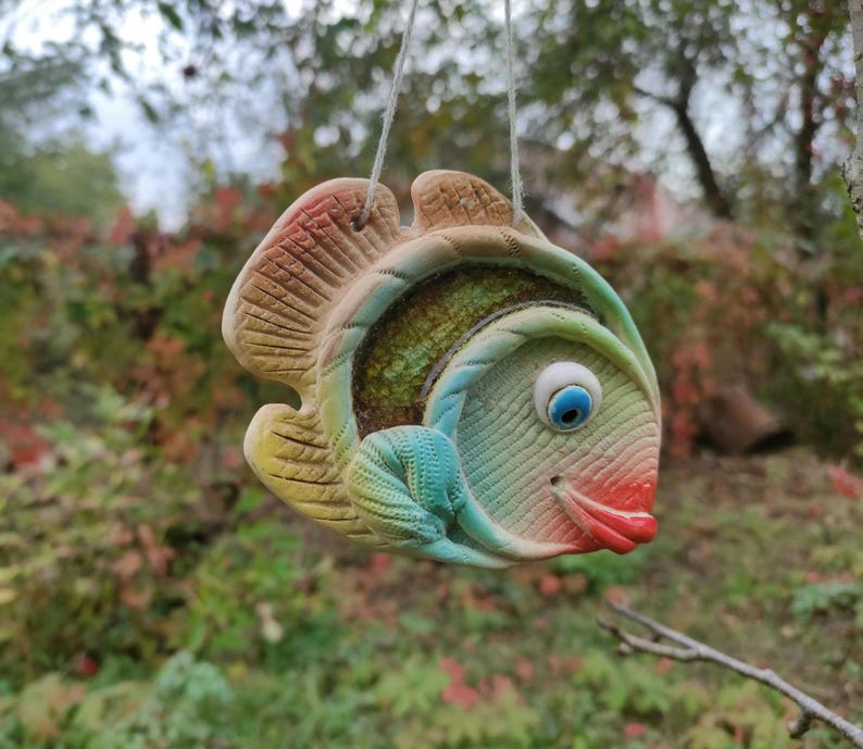 Ceramic Fish Covered With Glossy Enamel Home Decor Pendant for Any Room