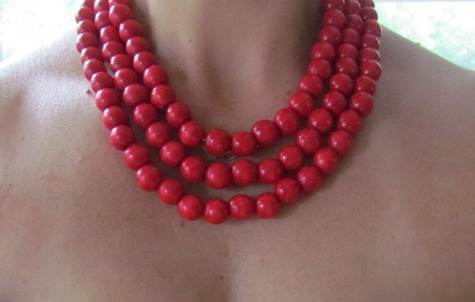 Wooden Necklace.red Wooden Beads.ukrainian National Beads.women  Jewelry.eco-beads.handmade Beads.women's Necklace.red Necklace 