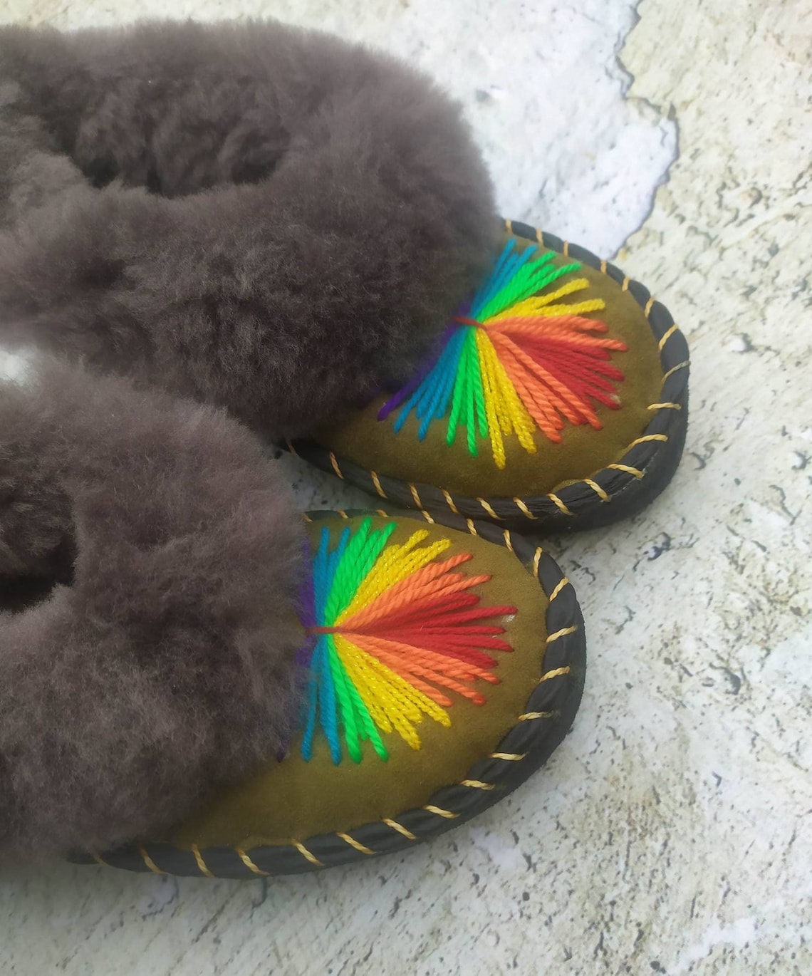 sheepskin fur slippers