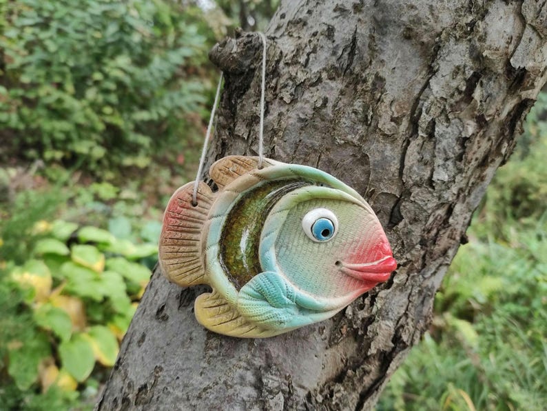 Ceramic Fish Covered With Glossy Enamel Home Decor Pendant for Any Room