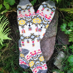 Sheep wool knee socks Long socks for extreme cold Knitting knee socks as slippers Winter warm knee socks  Christmas gift