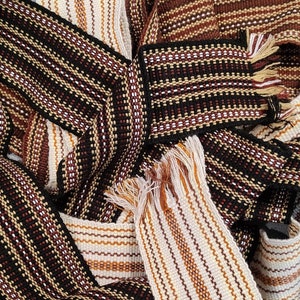 Beige  and Brown HAND WOVEN BELT  Wide waistband for shirt jeans or as bag handle Sash belt Hippie or boho style  Gift from Ukraine