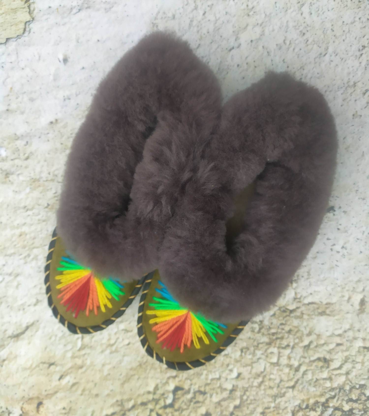 sheepskin fur slippers