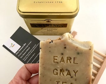 Earl Gray tea soap set with box and soap holder. Face, body and hand shower soap set.