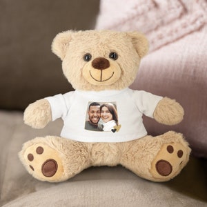 Personalized Bear with Photo - Plush Toy with Picture - Personalized Plush Teddy Bear Animal - Cute Personal Gift - 20 / 30 cm
