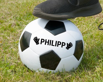 Football with name or text - White soccer gift training ball- Personalized Football
