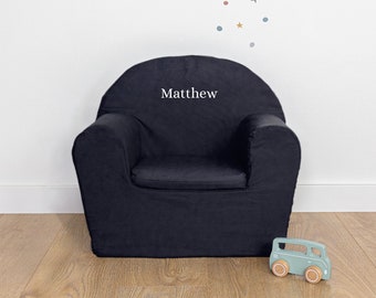 Chaise pour enfants personnalisée avec nom - Chaise bleue avec texte - Cadeau parfait pour nouveau-né / lui / elle