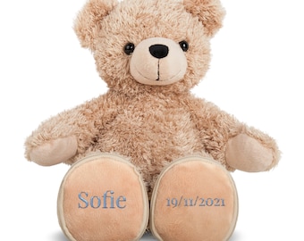 Gepersonaliseerde Beer met Tekst - Knuffel met Naam - Gepersonaliseerde Pluche Teddybeer Dier - Leuk Persoonlijk Cadeau - Geborduurd Beer Cadeau 30 cm