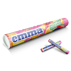 Personalized XXL Mentos Mega Mentos Roll with name 20 Mentos rolls in tube with name or text Fruit Flavor Personalised Mentos Bild 5