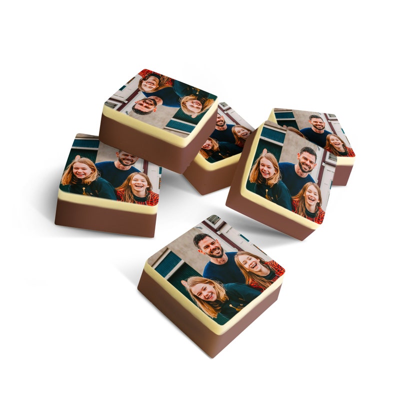 Chocolates personalizados con foto Bombones de chocolate con imagen a todo color de tu elección Chocolate cuadrado Regalo del Día de la Madre imagen 5