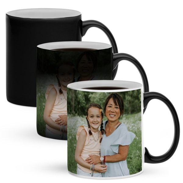Tasse magique avec photo - Tasse à thé et à café personnalisée avec image en couleur de votre choix - Coffre-fort au lave-vaisselle - Cadeau parfait