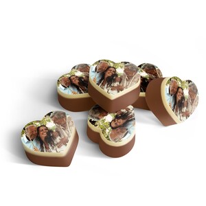 Personalized Hearts Chocolate with photo Bonbons with Full Colour Picture of Your Choice Heart Chocolate Mother's Day gift 24 pieces zdjęcie 5