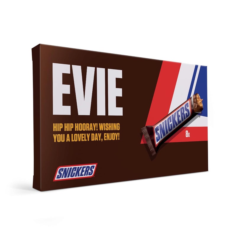 Personalized Snickers Giftbox with Name and Message Snicker Bar with text Perfect Personalized Chocolate Gift for him / her image 3