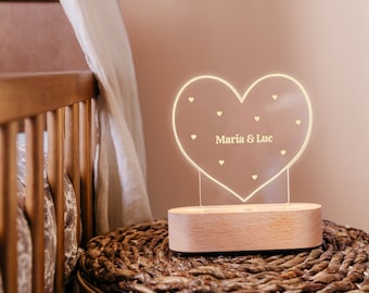 Personalized Light with Name - Personalized Gift Babies / Children - Newborn Gift - Handmade Night Light - Engraved Gift for her / him
