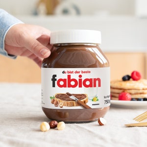 Personalized nutella® jar: Your individual treat with name on high-quality chocolate jar (original 750 grams)