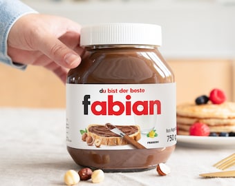 Personalized nutella® jar: Your individual treat with name on high-quality chocolate jar (original 750 grams)