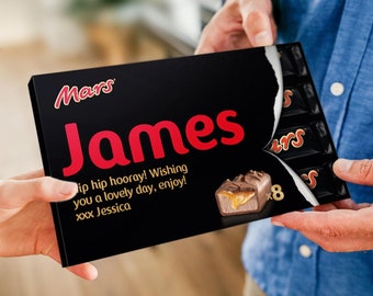 Personalized Mars Giftbox with Name and Message - Mars Bar with text - Perfect Personalized Chocolate Gift for him / her