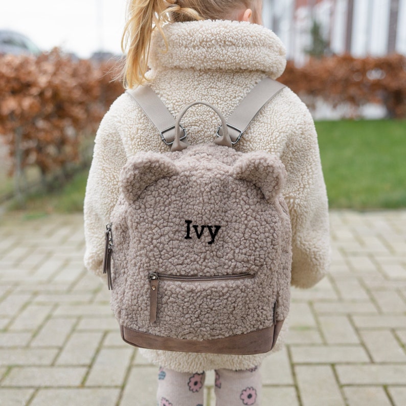 Personalized backpack for children brown