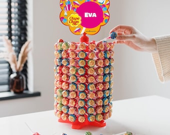 Personalized Chupa Chups Lollipop Tower with Photo - 200 Lollipops gift with picture - YourSurprise perfect gift for him / her - Party gift