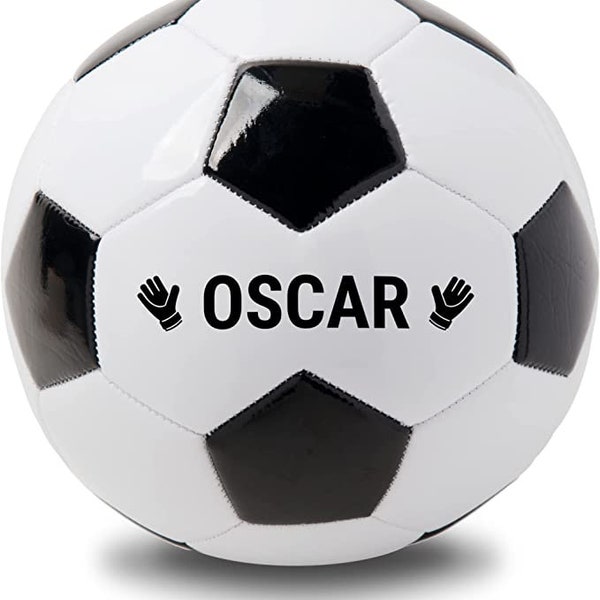 Football with name or text - White soccer gift training ball- Personalized Football