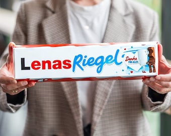 XXL kinder Riegel personalisiert mit Name - Personalisierte schokolade mit 3x 10er Packung (630 Gramm) - Geschenk für Ihn / Sie