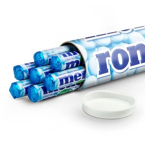 Personalized XXL Mentos Mega Mentos Roll with name 20 Mentos rolls in tube with name or text Mint Flavor Personalized Mentos image 2
