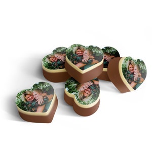 Personalized Hearts Chocolate with photo Bonbons with Full Color Picture of Your Choice Heart Chocolate Mother's Day gift 24 pieces image 7