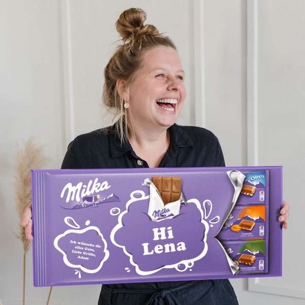 Barre de chocolat Milka XXL personnalisée - Barre Milka avec nom et texte de YourSurprise - Cadeau Choco parfait pour lui/elle