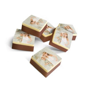 Chocolates personalizados con foto Bombones de chocolate con imagen a todo color de tu elección Chocolate cuadrado Regalo del Día de la Madre imagen 7