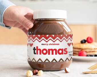 Gepersonaliseerde Nutella® pot: Jouw individuele genot met naam op hoogwaardige chocoladepot (Winter 750 gram)